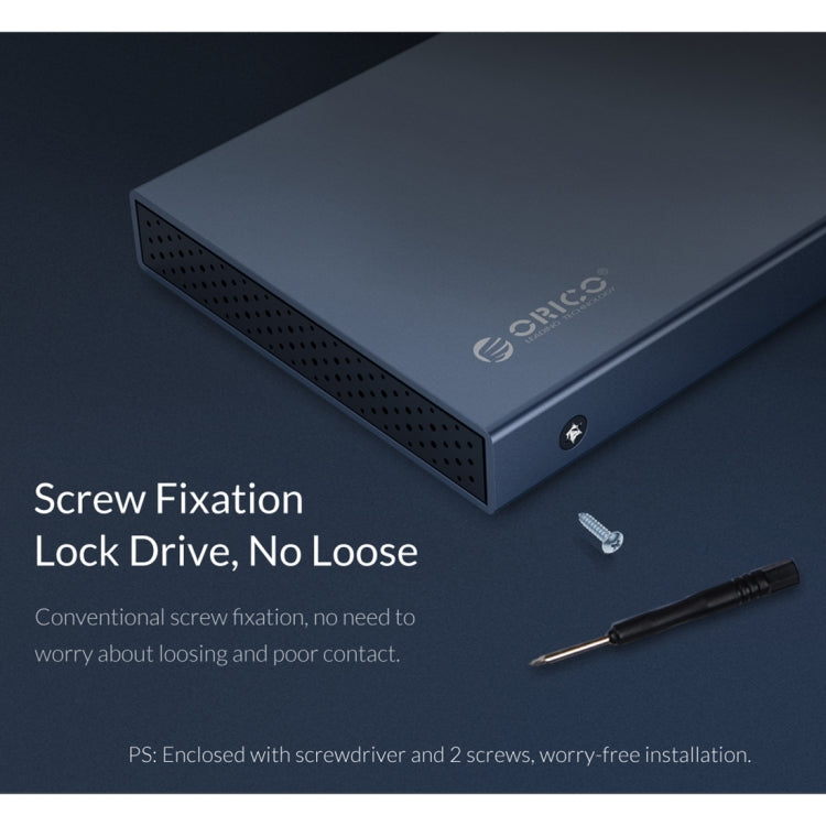 ORICO DD25 C3 2.5 inch Type-C to Type-C and USB Mechanical SSD Enclosure, Supported Capacity: 6TB(Dark Gray) by ORICO