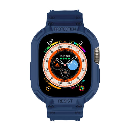 For Apple Watch Ultra 3 / 2 / 1 49mm JUNSUNMAY Integrated TPU Case Adjustable Elastic Watch Band(Army Green) by JUNSUNMAY