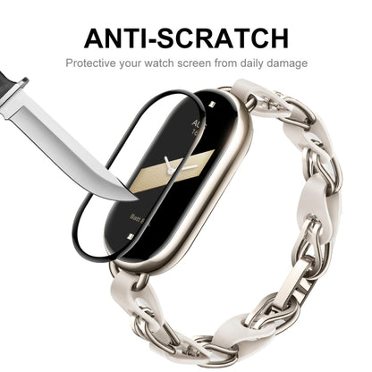 For Xiaomi Mi Band 8 ENKAY Hat-Prince 2 in 1 Set Full Coverage Screen Protector + Elastic Braided Nylon Watch Band(Blue White) by ENKAY