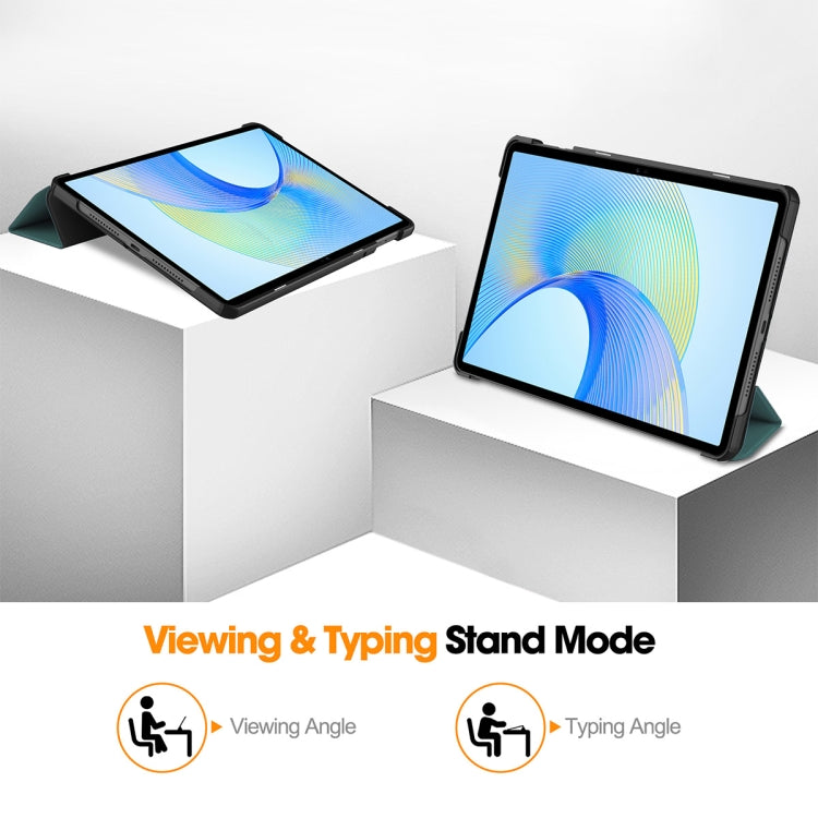 For Honor Pad X8 Pro / X9 11.5 ENKAY Tri-fold Custer Texture Leather Smart Tablet Case(Grey) by ENKAY