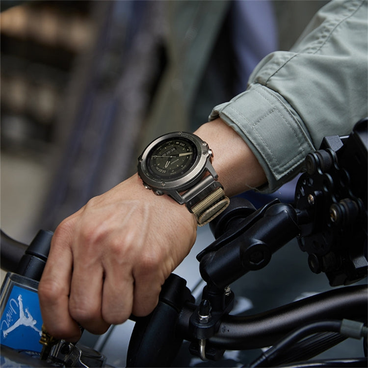 For Garmin Instinct / Instinct 2 Nylon Canvas Quick Release 22mm Watch Band(Army Green) by bashfashion