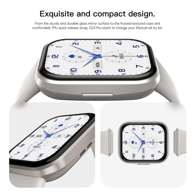 Q23 Pro 1.83 inch Color Screen IP68 Waterproof Bluetooth Call Smart Watch, Support Health Monitoring(Wine Red) by bashfashion