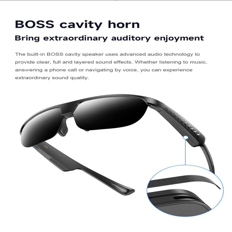 L01 Smart Glasses, Support AI Intelligent Translation / Bluetooth Call / Intelligent Noise Reduction(White) by bashfashion