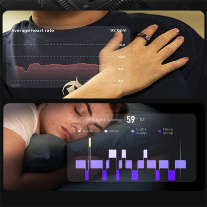 R04 SIZE 8 Smart Ring, Support Heart Rate / Blood Oxygen Monitoring / Sleep / Take Photos(Silver) by bashfashion