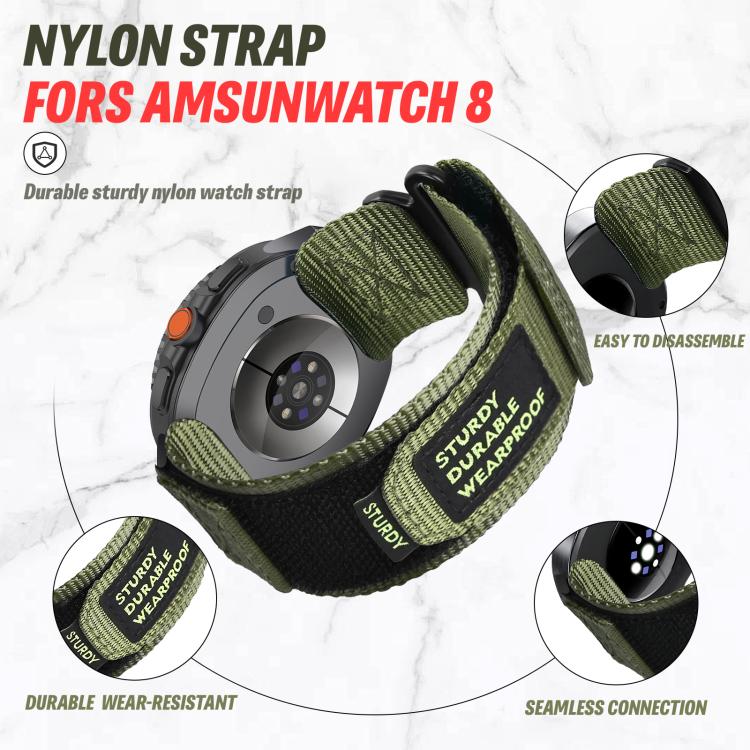 For Samsung Galaxy Watch8 / Watch8 Classic Two Sections Nylon Hook And Loop Fastener Watch Band(Gray) by bashfashion