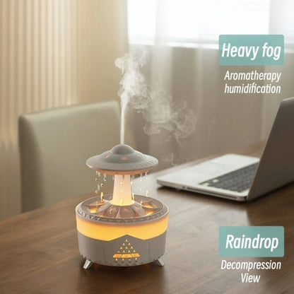 UFO Water Drop Aromatherapy Humidifier Desktop Remote Control Diffuser, Plug: AU Plug(White) by bashfashion