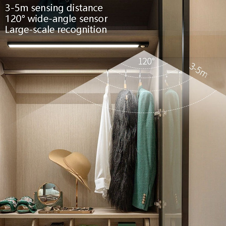 Intelligent Automatic Human Body Induction Wireless LED Lamp 40cm(Black + Neutral Light) by bashfashion