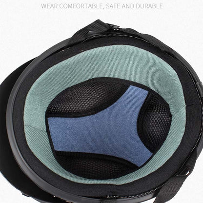 BSDDP A0318 PU Helmet With Goggles, Size: One Size(Black Red) by BSDDP