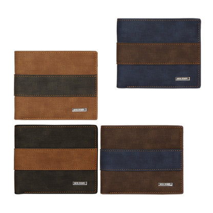 MenBense Large Capacity Short Multi-Card Matte Wallet(Dark Brown) by MenBense