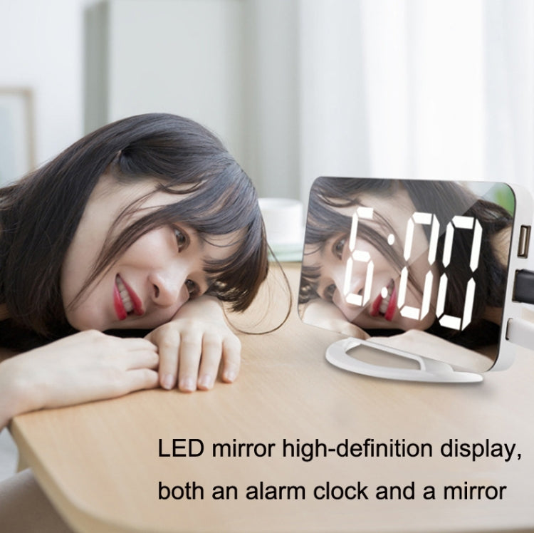 TS-8202 Multifunctional LED Vibration Mirroring USB Alarm Clock by bashfashion