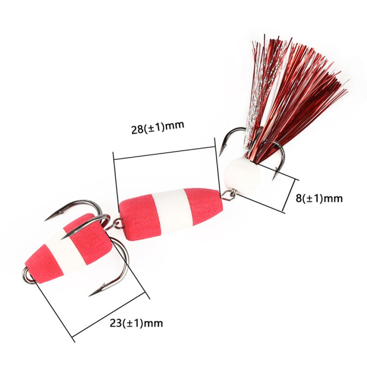 W.P.E PMG-M Foam Hook Soft Worm Bait Three Anchor Hook Fake Lures, Size: M(20) by W.P.E