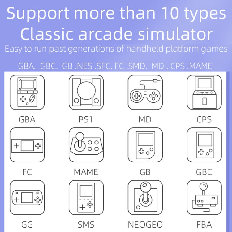 RG3000 Handheld Game Console Support Double Handle Mini Game Console(Gray) by bashfashion