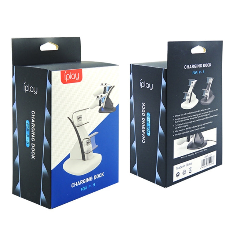 iplay HBP-253 For PS5 Game Wireless Handle Double Charging Base Placement Bracket(White) by iplay