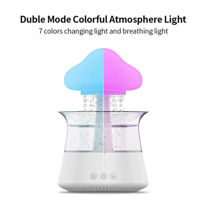 CH06 300ml Rain Humidifier Mushroom Cloud Colorful Night Lamp Aromatherapy Machine, Style: With Remote Controller(White) by bashfashion