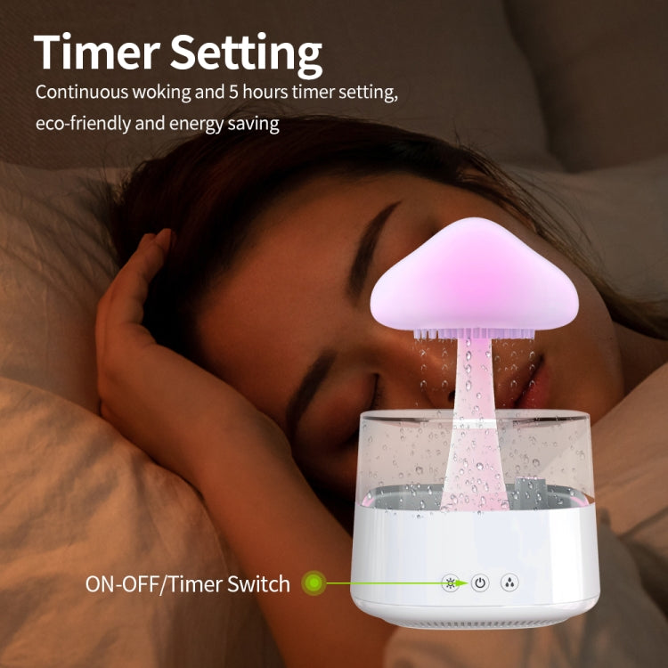 CH08 450ml Rain Humidifier Mushroom Cloud Colorful Night Lamp Aromatherapy Machine, Style: Without Remote Controller(Light Wood Grain) by bashfashion