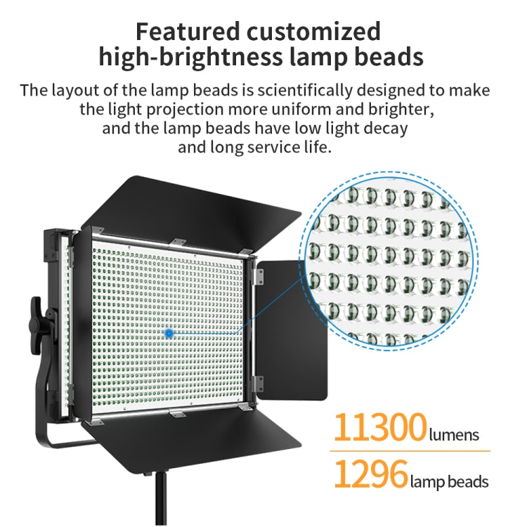 Pixel P45pro High Bright Dual Color Temperature Fill Light 120W Normal Bright Studio Camera Soft Light(A Set With US Plug Adaptor) by Pixel