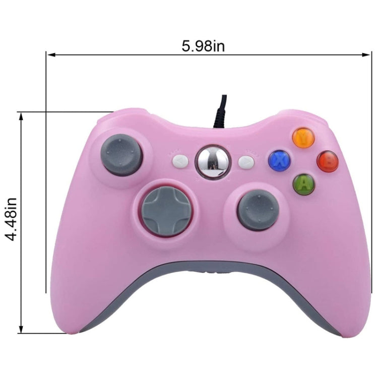 For XBOX 360 Console And PC USB Dual Vibration Wired Gamepad(Pink) by bashfashion