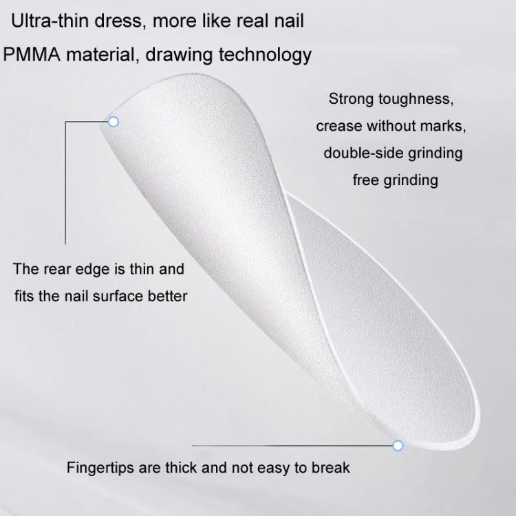 10pairs Of 100pcs/Box Frosted False Nails Artificial Tip, Shape: Ultra-short Ladder L by bashfashion