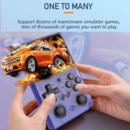 R35PLUS 3.5 Inch Handheld Game Console Built-in 64G 10,000+ Games(Transparent Black) by bashfashion