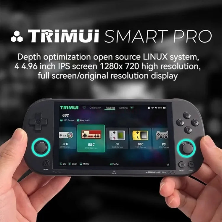 Trimui Smart Pro 4.96 Inch IPS Screen Handheld Game Console Open Source Linux System 256G(Black) by Trimui