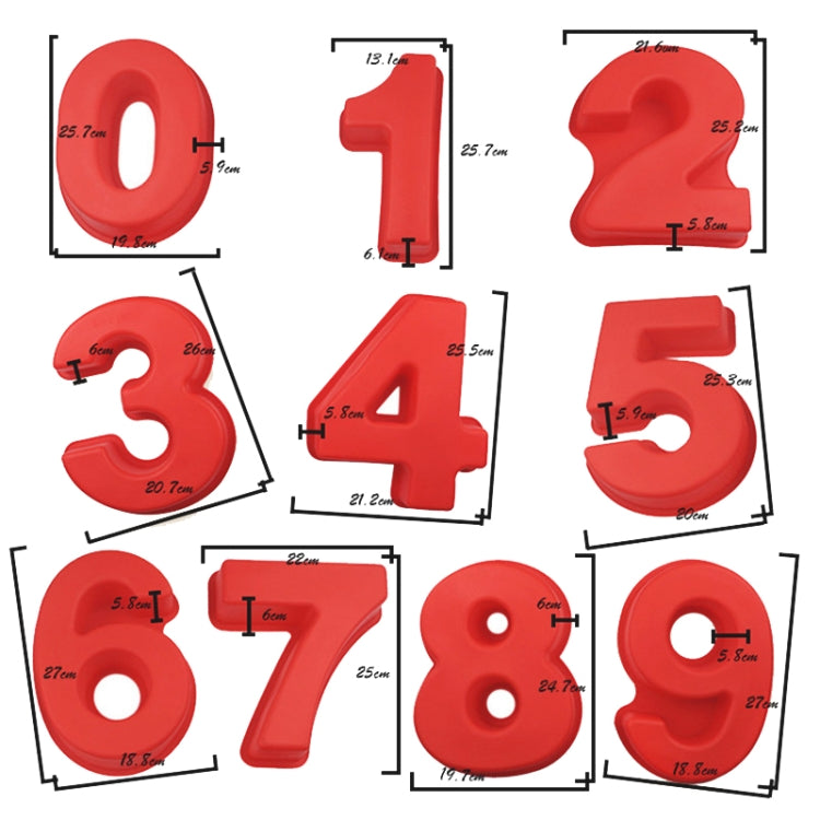 Digital Silicone Cake Baking Mold DIY Making Cookie Mould, Specification: Number 6 by bashfashion