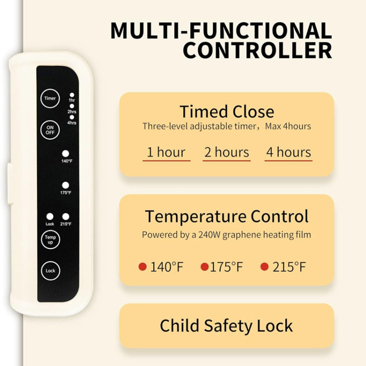 240W Electric Warming Tray Food Warmer with Adjustable Temperature, Timed Close EU Plug by bashfashion