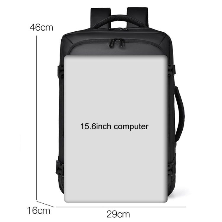 WEIXIER B726 Simple Expandable Double-Shoulder Backpack Large Capacity Business Casual Bag(Black) by WEIXIER