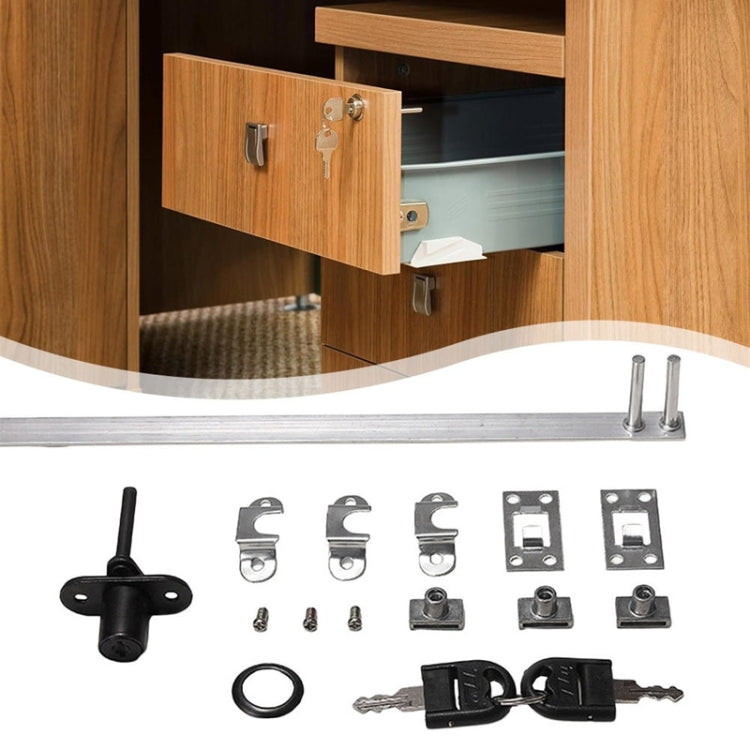 Home Office Desk Drawer Triple Connect File Cabinet Lock, Style: Front Black by bashfashion