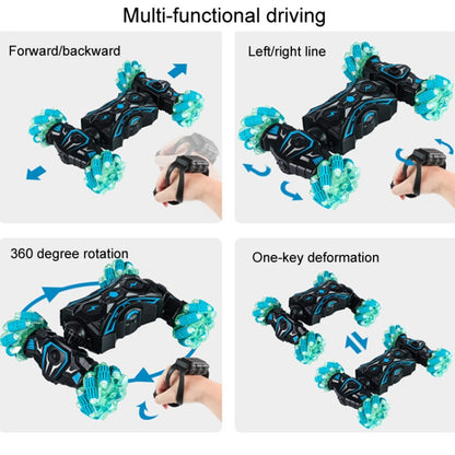 2.4G Spray RC Car Gesture Sensor Music Lights Twist Stunt Drift Car Double Side Driving Buggy Toy, Color: Handle RC Green by bashfashion