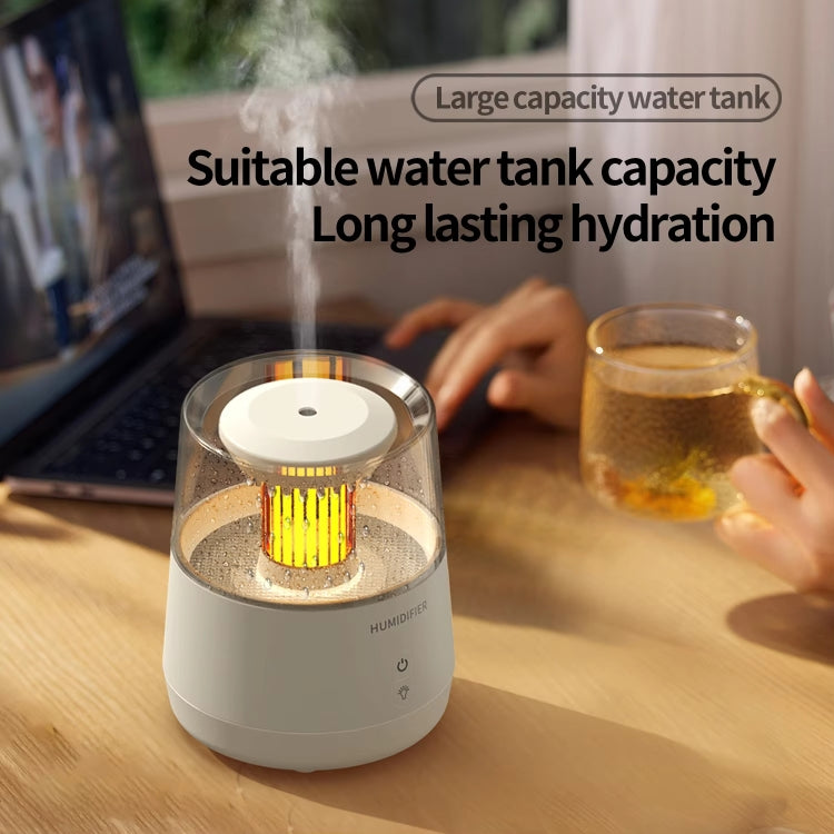 Raindrop Candlelight Aromatherapy Diffuser Air Humidifier with Colorful Lights EU Plug White by bashfashion