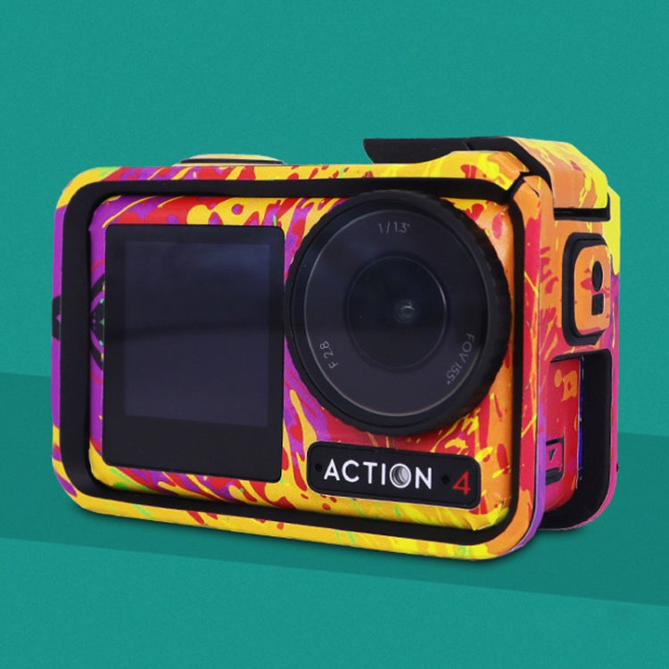 For DJI Action 4 Motion Camera Stickers All Inclusive Photo Frame Color Changing Stickers Accessories, Style: AC4-09 Circuit Black by bashfashion