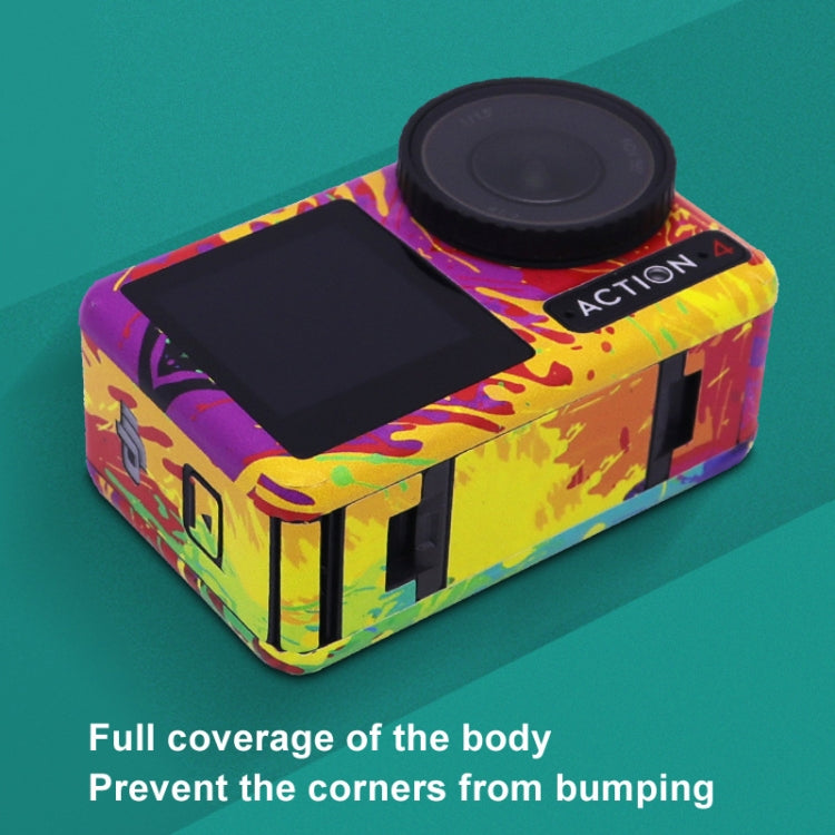 For DJI Action 4 Motion Camera Stickers All Inclusive Photo Frame Color Changing Stickers Accessories, Style: AC4-09 Circuit Black by bashfashion