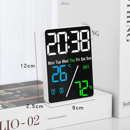 Multifunctional Temperature / Humidity Display Electronic Alarm Clock, Color: Blue Black by bashfashion