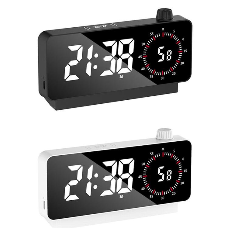 Multi-Functional LED Screen Mirror Charging Alarm Clock Reminder Visual Timer(Black) by bashfashion