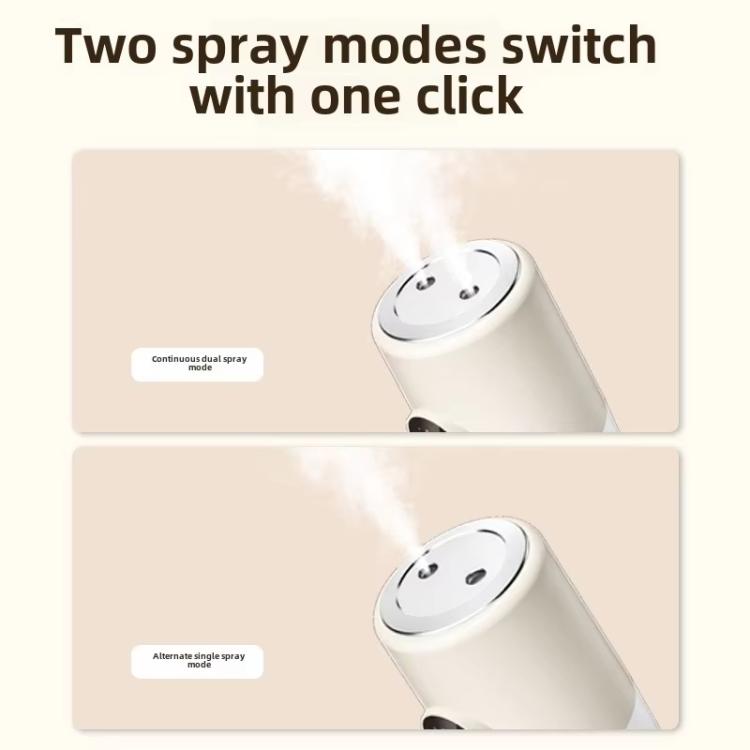 Desktop Dual Port Humidifier Portable Mini Air Purifier With Nightlight, Color: Beige+Base by bashfashion