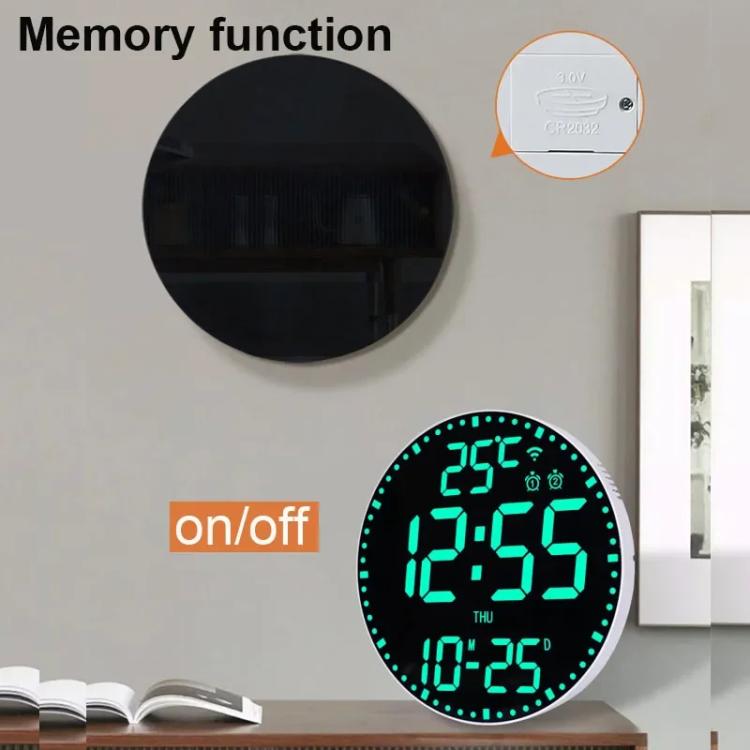 Wifi App Control LED Digital Wall Clock With RGB Light Multi-Functional Alarm Clock(White Shell Black Surface) by bashfashion