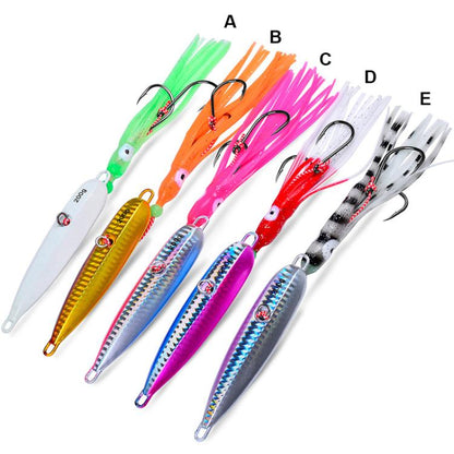 60G PROBEROS LF159 Luminous Bearded Squid Hook Slow Cranking Road Runner Iron Plate Bionic False Bait(D) by PROBEROS