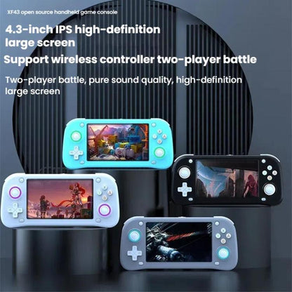 XF43 Retro Handheld Game Console Open Source 4.3 Inch Large Screen Gaming Video Players Console 128G(White) by bashfashion