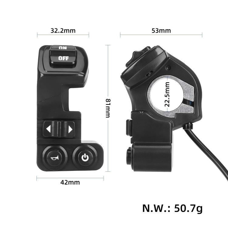 For KuKirin G2 Pro / G2 Max Scooter Handlebar Switch 4-in-1 6-Core Waterproof Control with Turn Signal, Horn, Headlight & Power Button by bashfashion