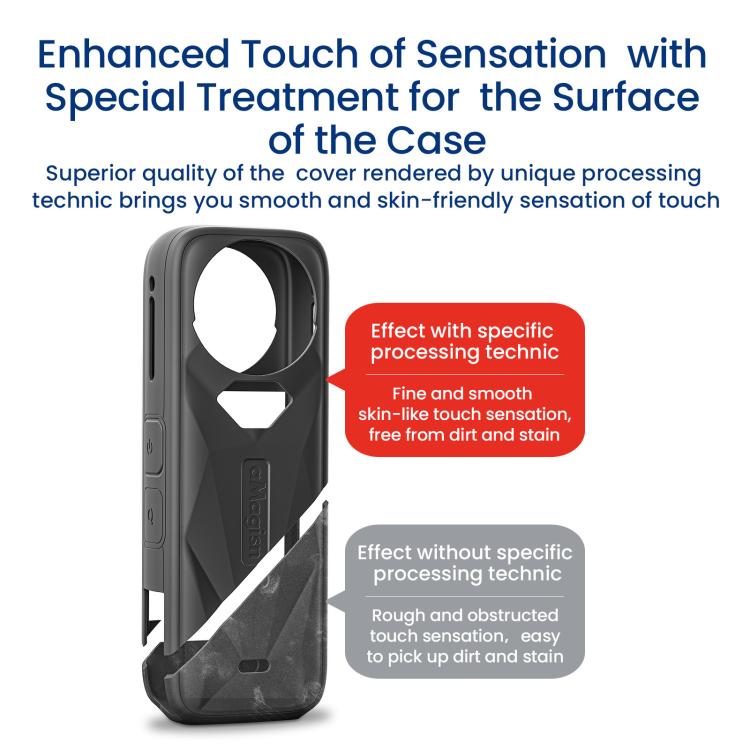 aMagisn Body Case For Insta360 X5 Action Camera Protective Accessories Black by aMagisn