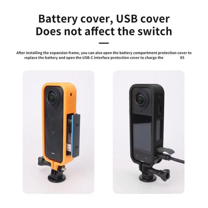 For Insta360 X5 360 Camera CQT Expandable Protective Cage Shockproof Case Horizontal Black by CQT